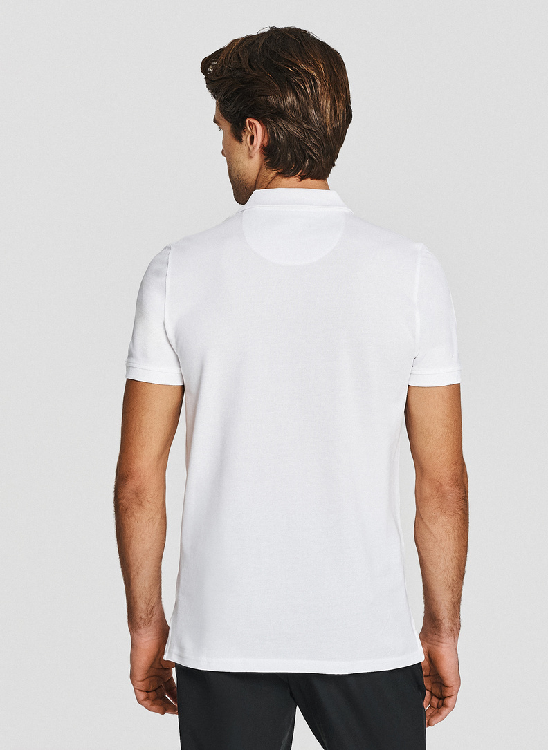 Białe bawełniane polo męskie