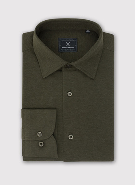 Ciemna zielona bawełniana koszula męska