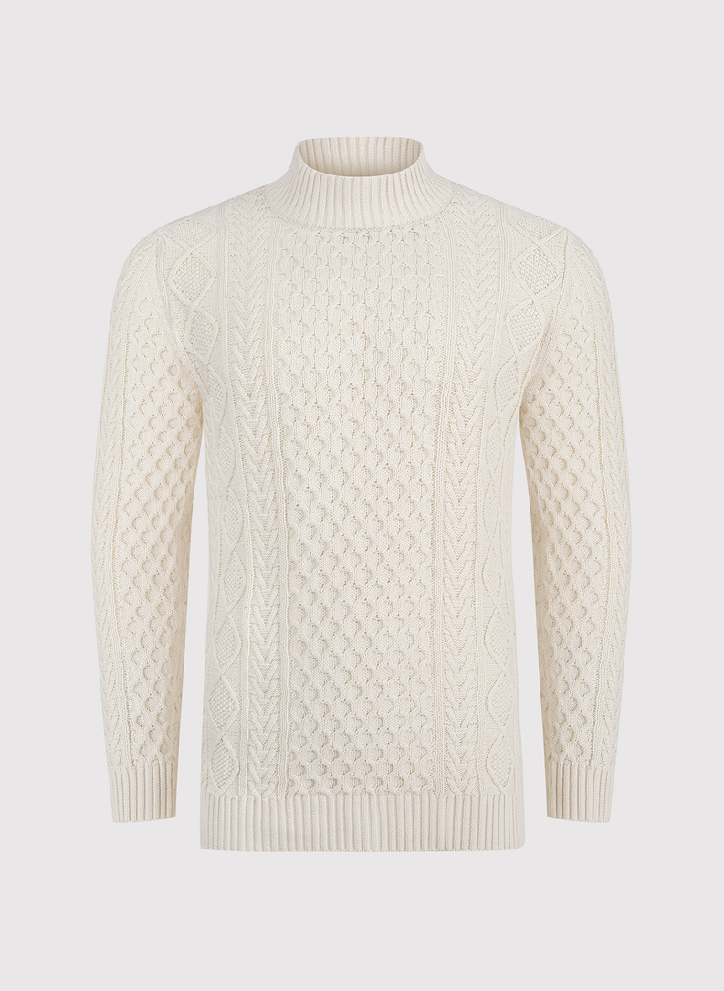 Beżowy sweter męski