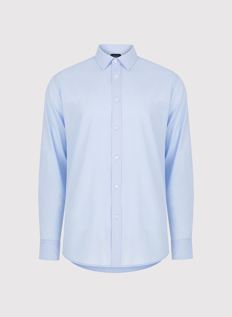 Niebieska koszula męska z lnem