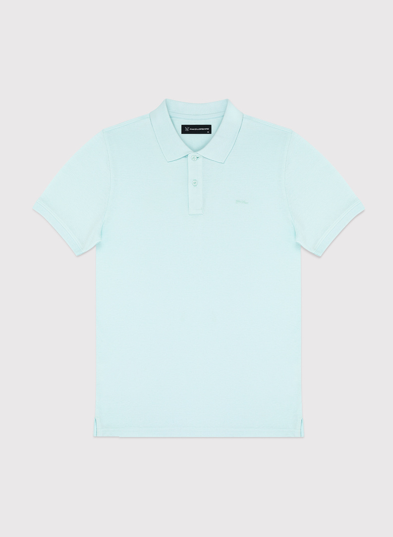 Gładki t-shirt polo w niebieskim kolorze