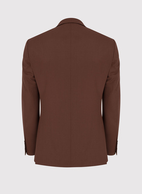 Gładki brązowy garnitur męski