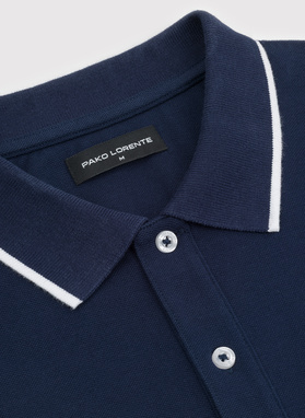 Granatowy t-shirt polo