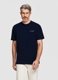 Bawełniany t-shirt oversize w kolorze granatowym