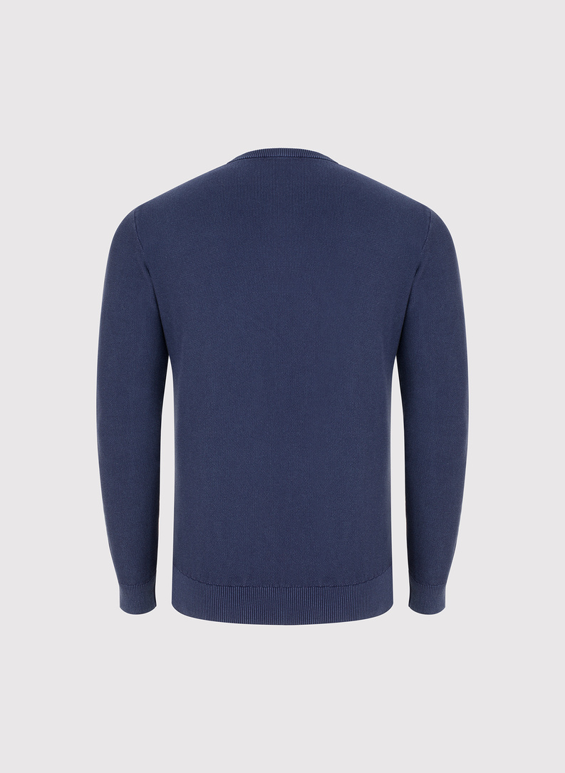 Granatowy sweter męski o-neck