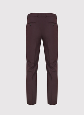 Dwuczęściowy gładki garnitur męski w kolorze burgundowym