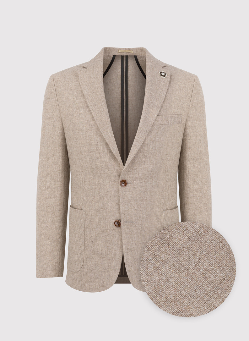 Casualowa marynarka męska w kolorze beżowym