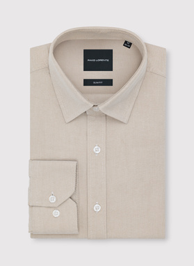 Beżowa koszula męska z bawełny