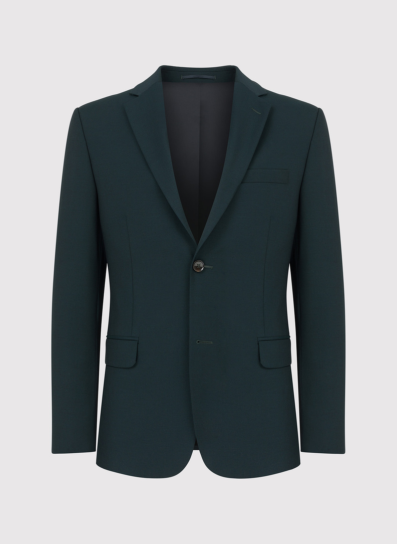 Wełniany zielony garnitur męski 