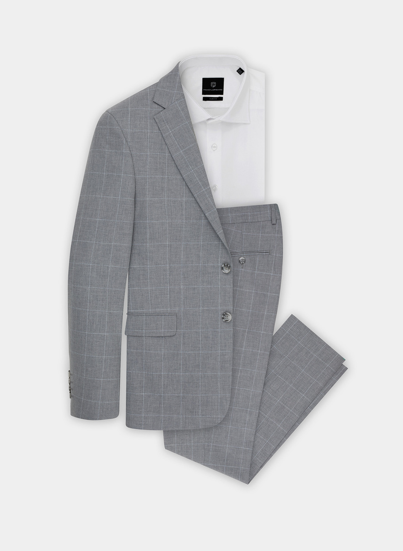 Szara marynarka garniturowa P22SF-3G-009-S-S