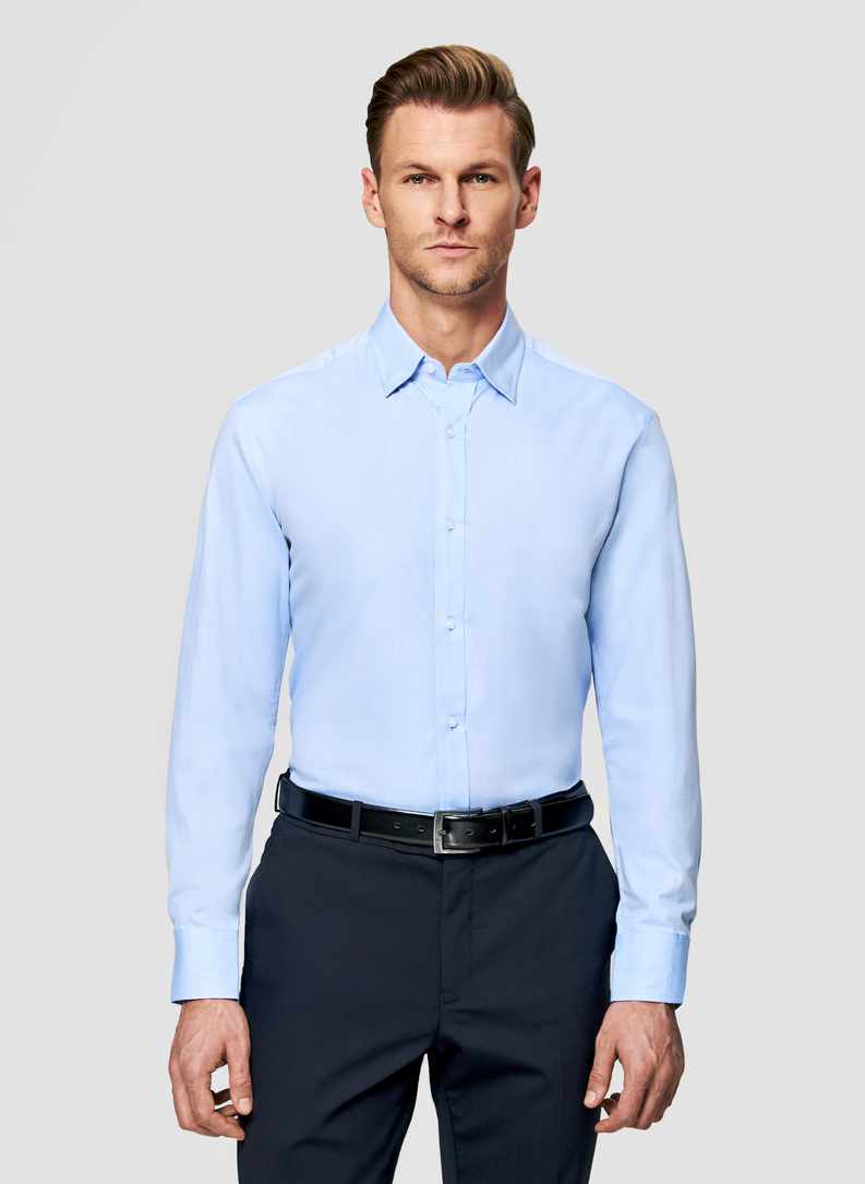 Niebieska koszula męska z bawełny