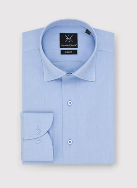 Gładka elegancka koszula męska w kolorze błękitnym