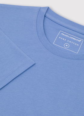 Bawełniany niebieski t-shirt