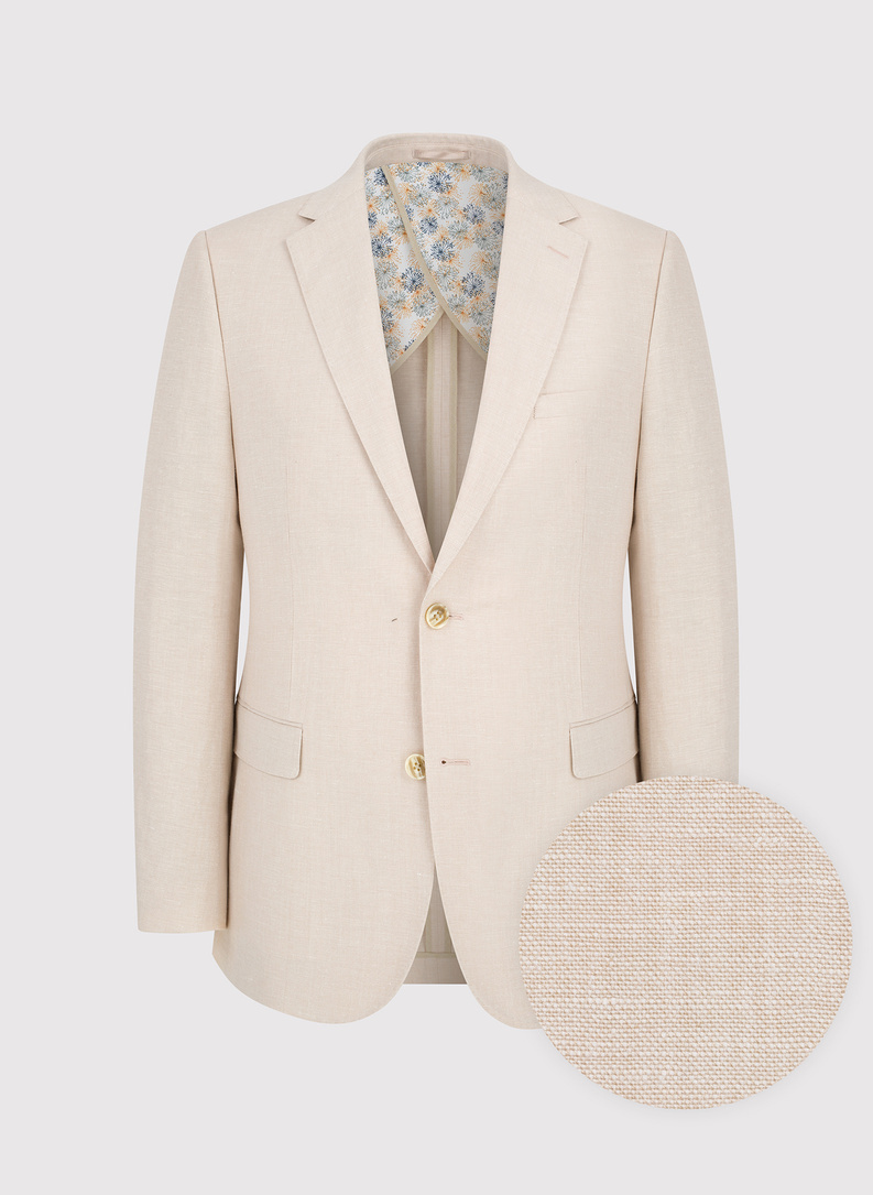 Lniana marynarka męska w kolorze beżowym