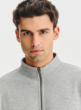 Szara bluza dresowa na suwak