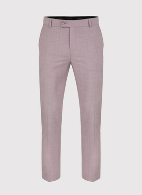 Gładkie różowe spodnie garniturowe męskie