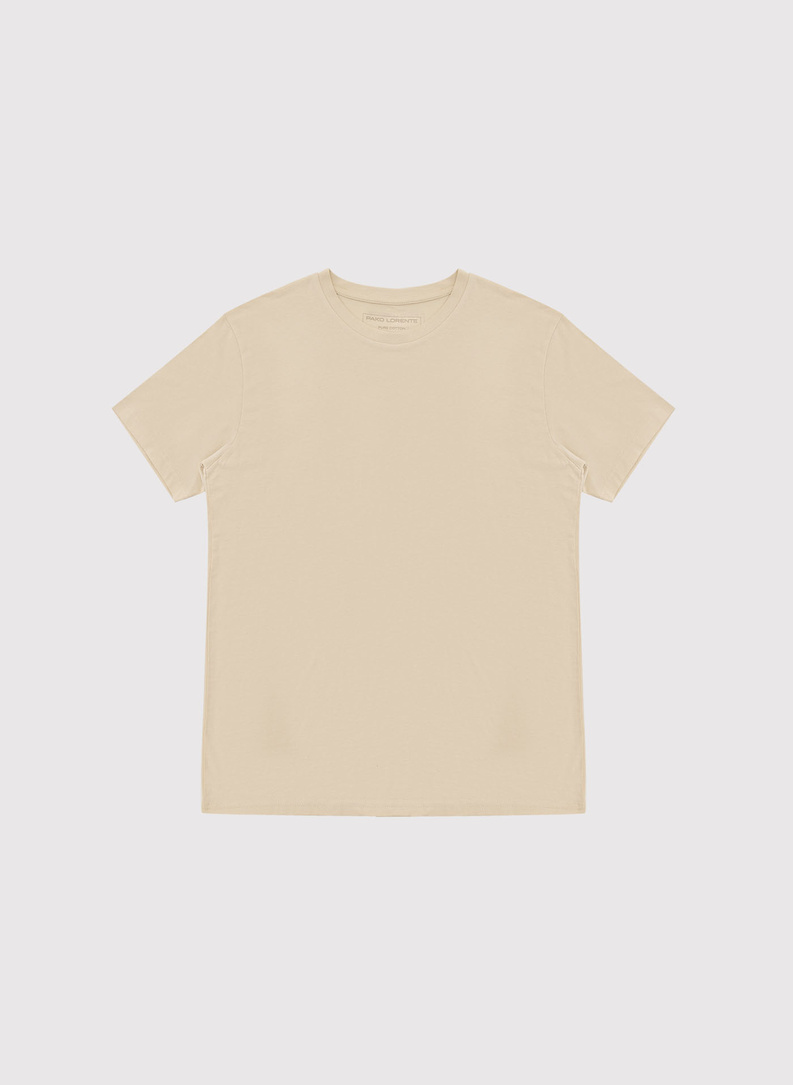 Beżowy t-shirt męski