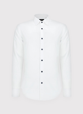 Gładka bawełniana koszula męska długi rękaw