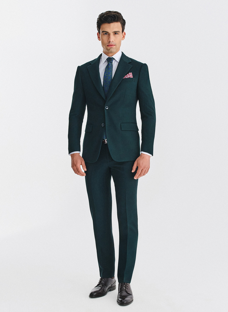 Zielony garnitur męski
