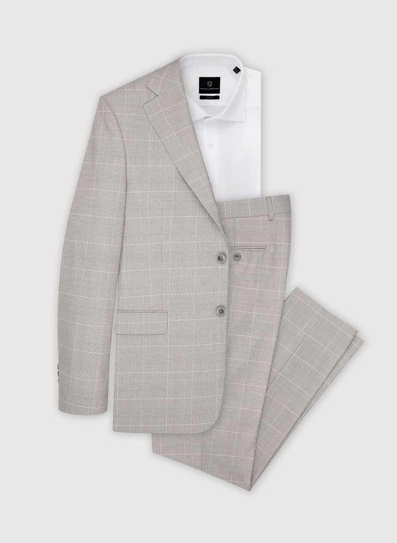 Szare spodnie garniturowe P22SF-6G-023-S-S