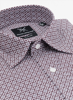 Brązowa wzorzysta koszula męska 