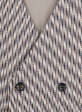 Dwurzędowa kamizelka męska w drobną kratę