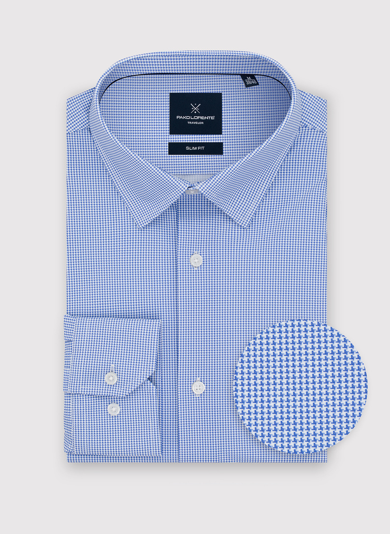 Dzianinowa koszula męska w pepitkę