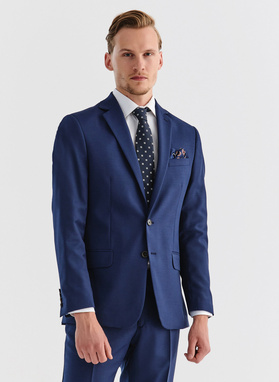 Gładki niebieski garnitur MERALD