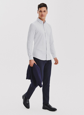 Koszula męska w szary prążek