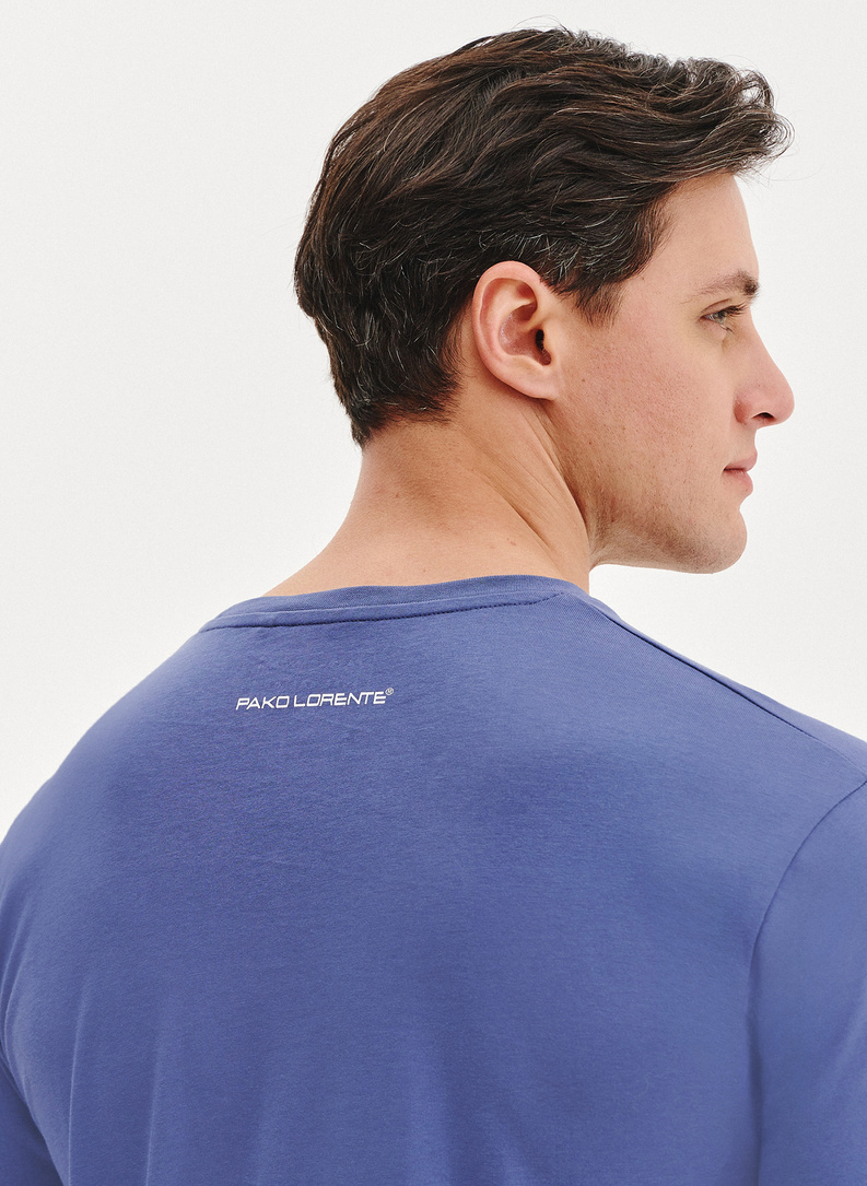 Bawełniany granatowy t-shirt