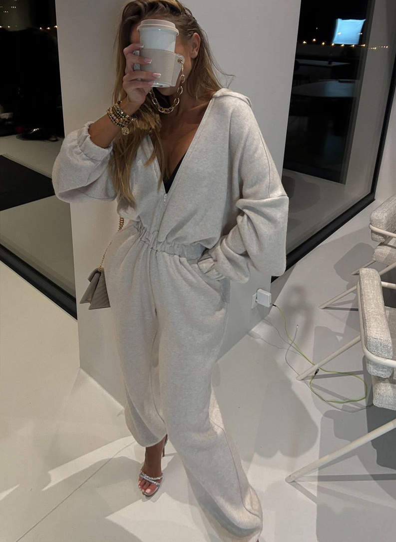 Kombinezon damski SONIA z wełną jasny beż