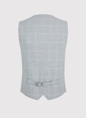 Szara kamizelka męska w kratę