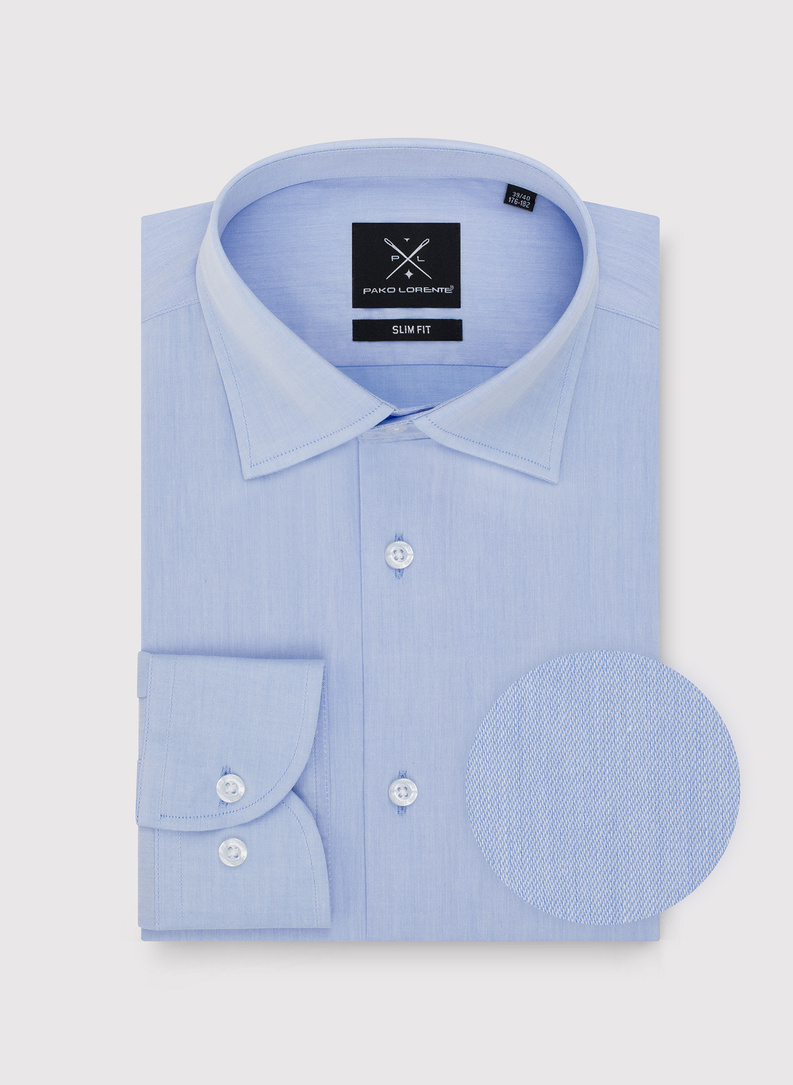 Bawełniana koszula męska w kolorze niebieskiem