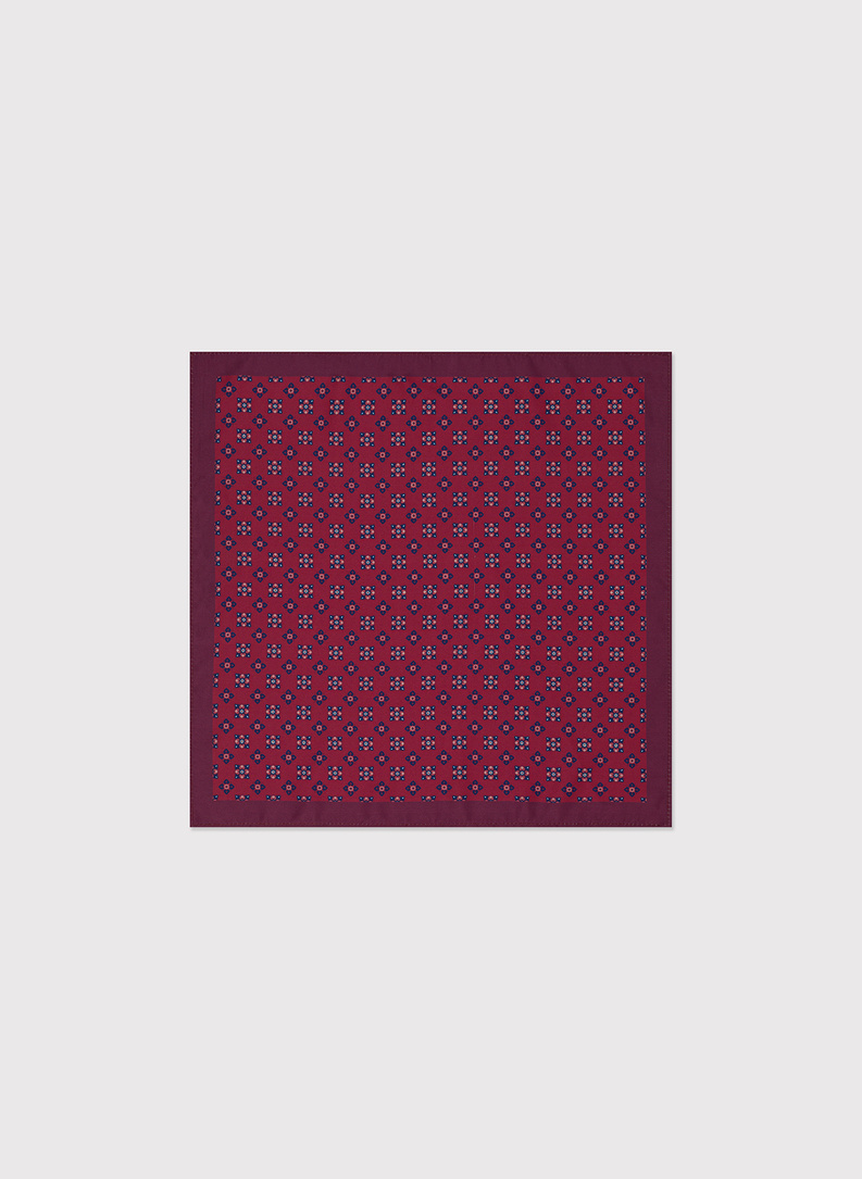 Bordowa poszetka w kwiatki