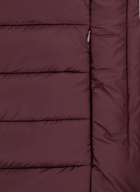 Bordowa krótka pikowana kurtka