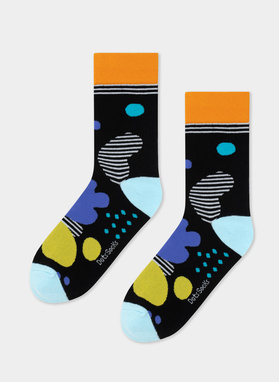 Czarne skarpety w kolorowe wzory DTS-SX-468-C