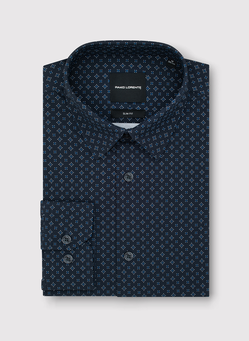 Koszula męska we wzór geometryczny