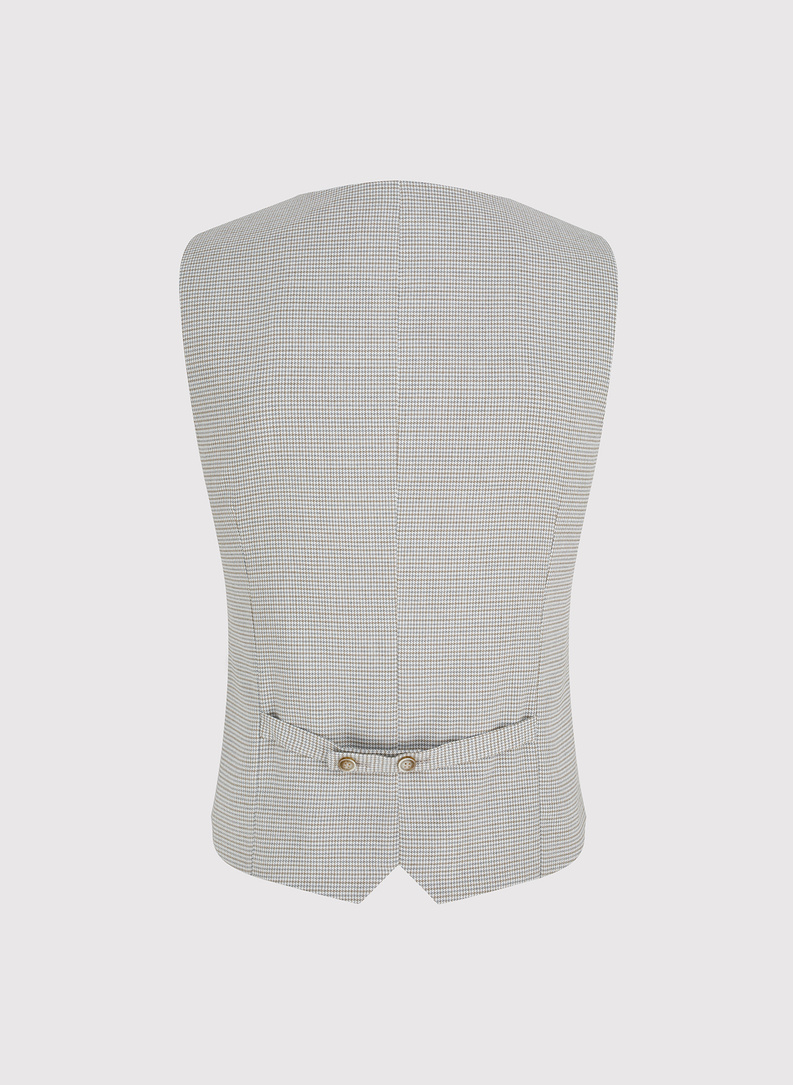 Jednorzędowa kamizelka męska w drobną kratę