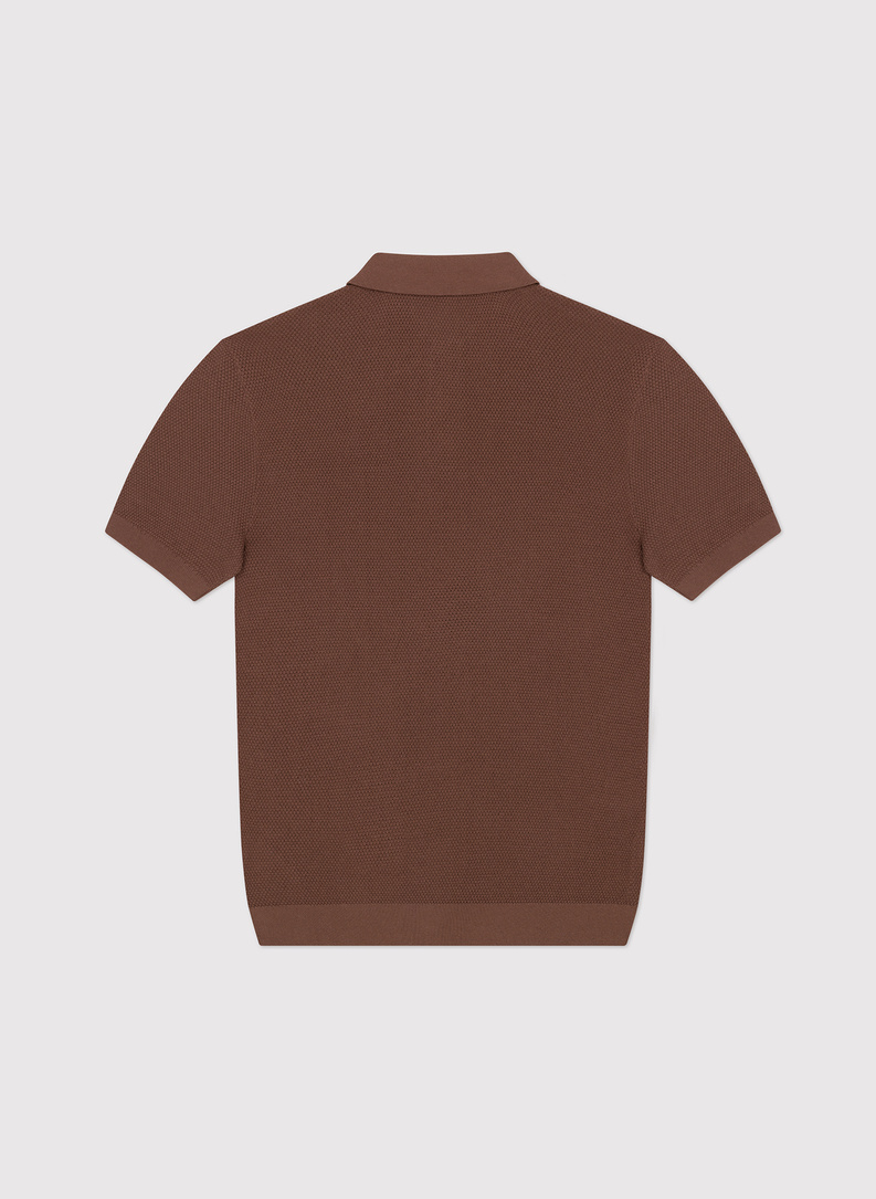 Swetrowe polo w kolorze brązowym