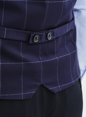 Granatowa kamizelka męska w kratę