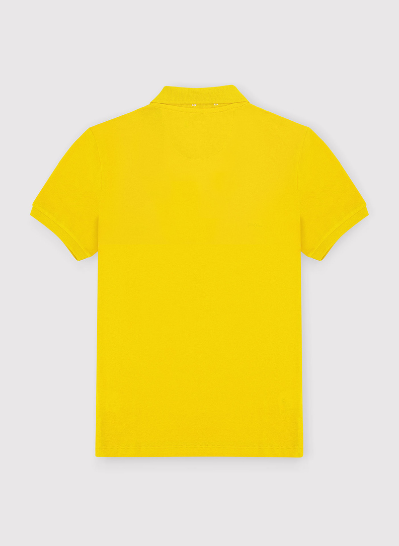 Gładki T-shirt polo w kolorze żółtym 