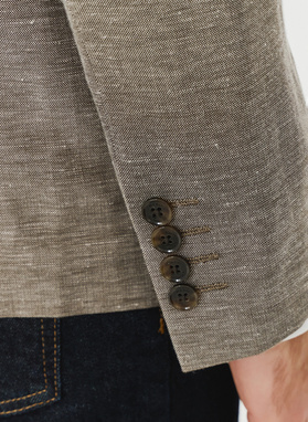 Brązowa marynarka z lnem