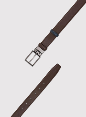 Dwustronny skórzany pasek męski