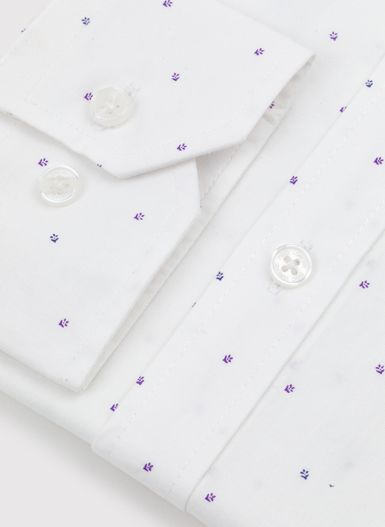 Biała męska koszula w mikrowzór