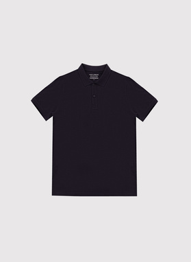 Granatowy t-shirt polo z bawełny