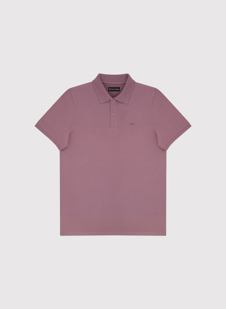 T-shirt polo w różowym kolorze - zdjecie nr 1