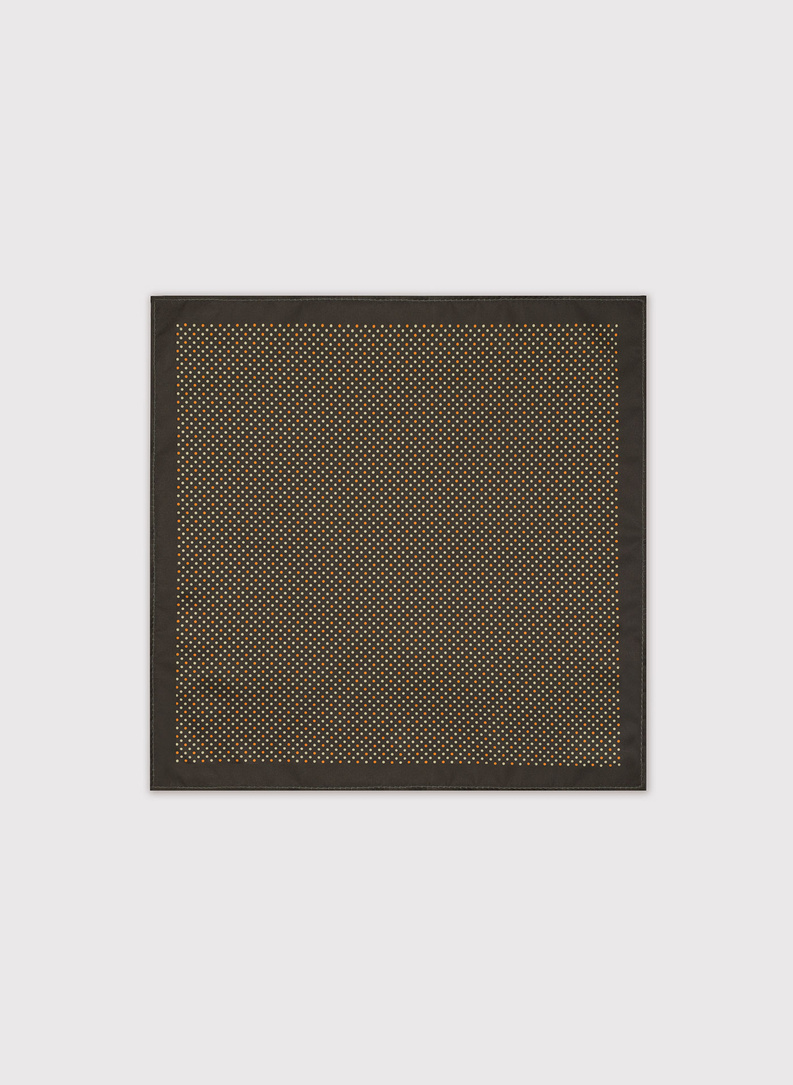 Brązowa poszetka w groszki 