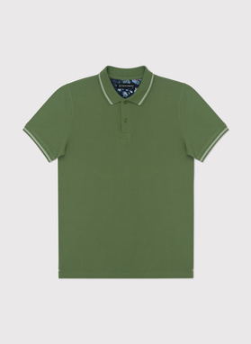 Gładki t-shirt polo w kolorze zielonym