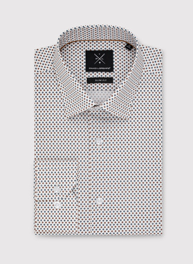 Biała koszula męska w mikrowzór