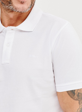 Gładki t-shirt polo w białym kolorze